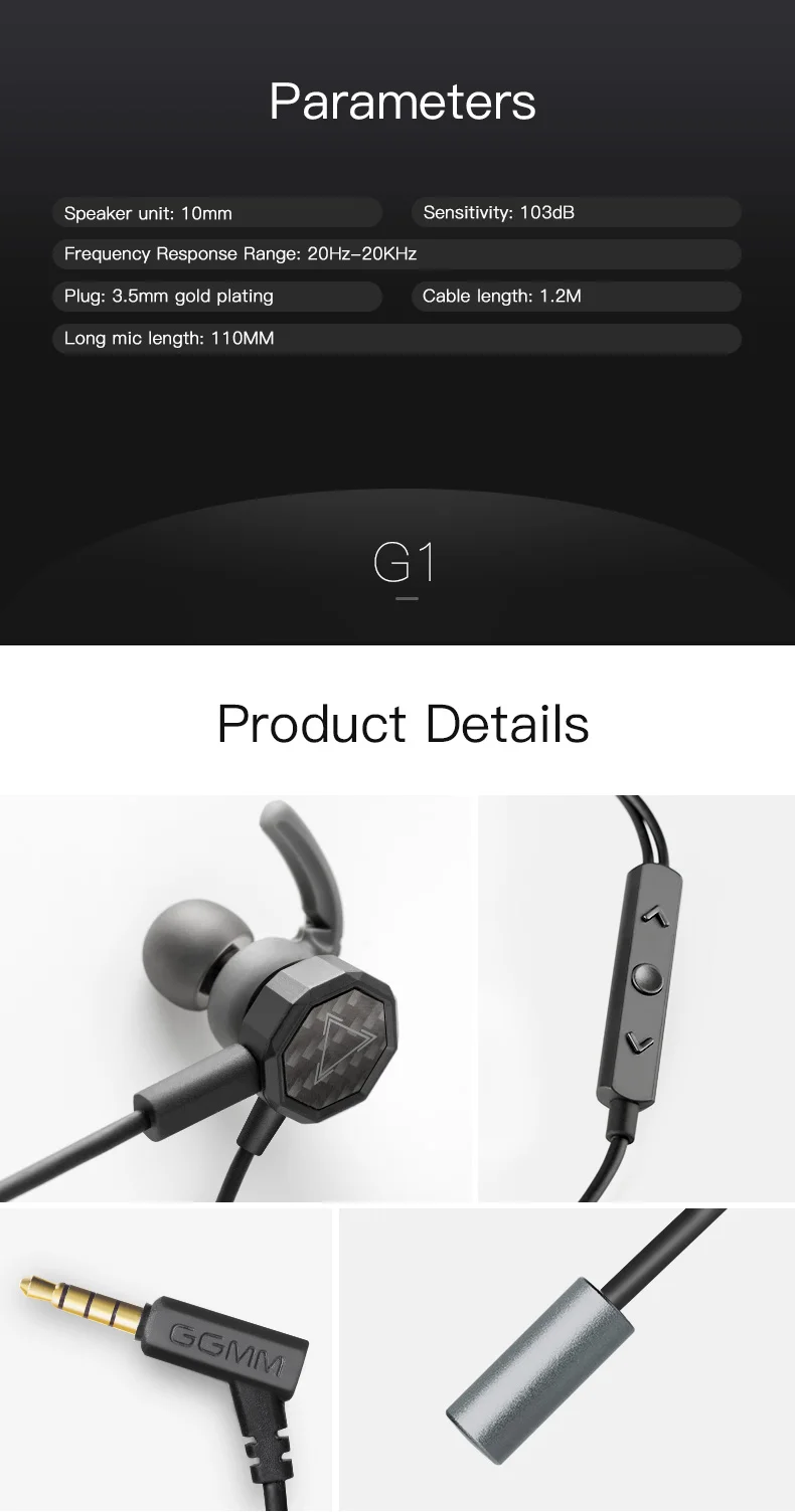 GGMM телефон игровая гарнитура в уши 3,5 мм 10 мм драйвер наушники вкладыши с двойным микрофоном аудио сплиттер для PC/PS4/Xbox геймер красный