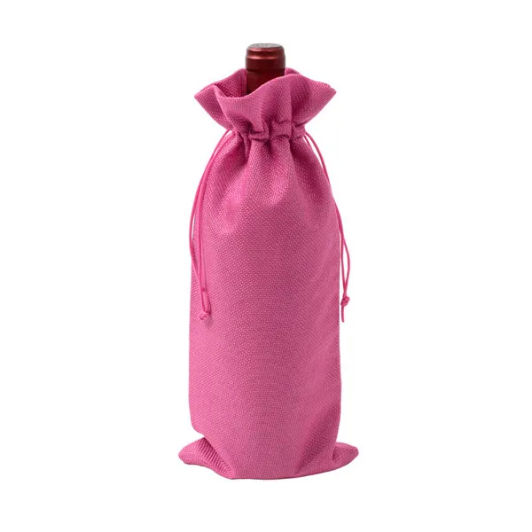 Новые джутовые сумки для вина красные чехлы для винных бутылок Подарочный мешочек для шампанского из мешковины упаковочный мешочек для свадьбы дня рождения украшения винных мешков - Цвет: Rose Red