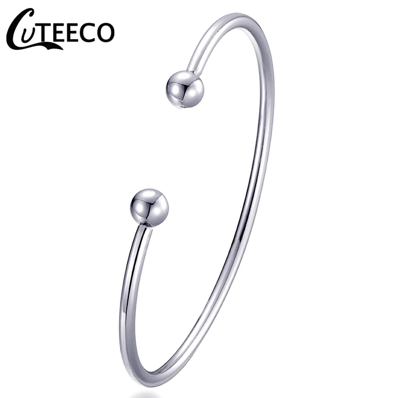CUTEECO простой: золото серебро цветной шарм Открытый браслет европейский стиль