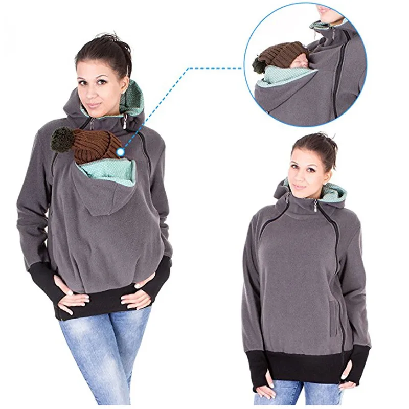 

Fashion Exclusive Real Baby Wearing Carrier Hoodie Jacket Coat Sweatshirt For Mother Babywearing Multifunction Kangaroo Clothes