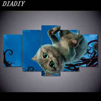 

5 pcs/set,Animal 5D DIY Diamond Painting Cross Stitch Needlework Cat Diamond Painting Full round Diamond Embroidery Home Decor