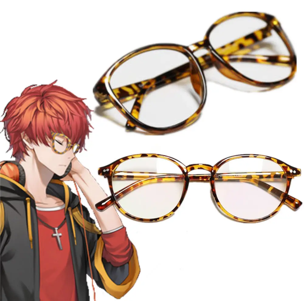 

Game Mystic Messenger 707 Eyeglasses Frame Luciel Choi Glasses Cosplay Leopard