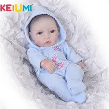 KEIUMI 10 дюймов 25 см Кукла реборн высокое качество полный силикон новорожденный мальчик игрушка реалистичные куклы дети подарки на день рождения