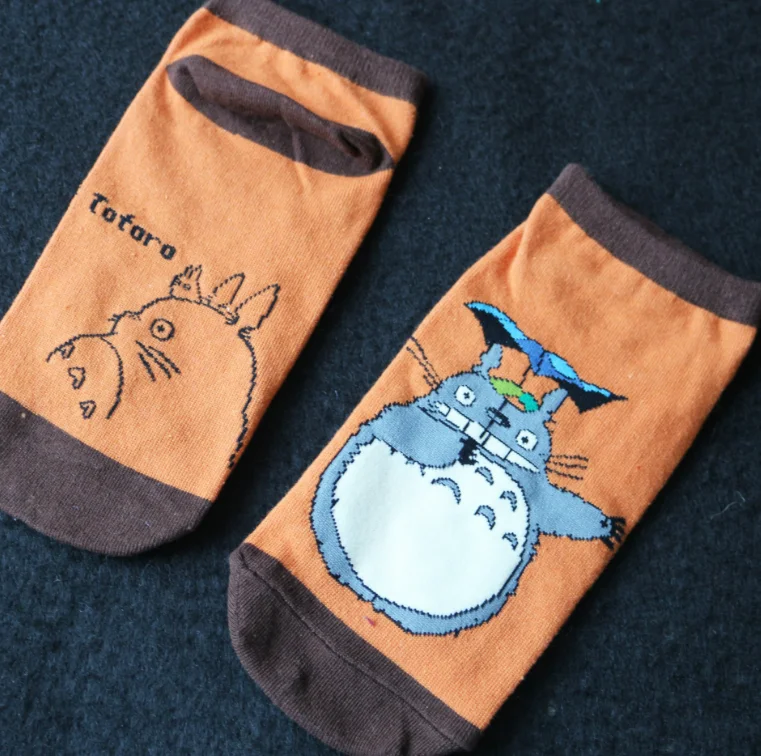 1 пара, милые носки для косплея «Мой сосед Тоторо», клетчатые полосатые носки с изображением животных Тоторо, Летние повседневные индивидуальные носки, плюшевые игрушки