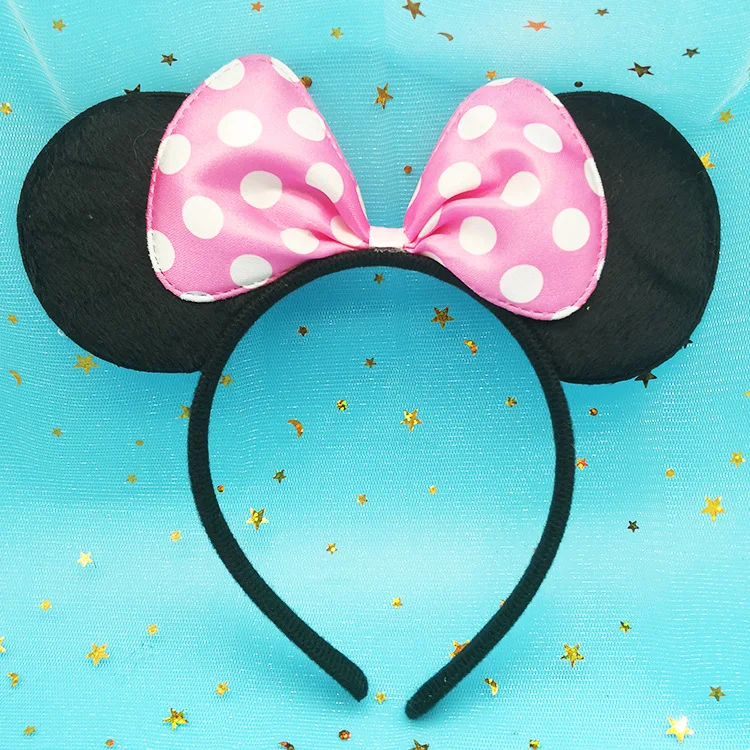 Disney головной убор Плюшевые Уши Минни Маус головы Микки для девочек повязки волос
