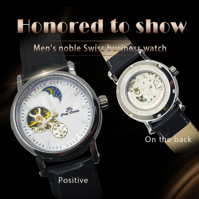 

Brand Free Crane Men's watch automatic mechanical watch with a tourbillon Sport watch leather Casual Business retro style watch