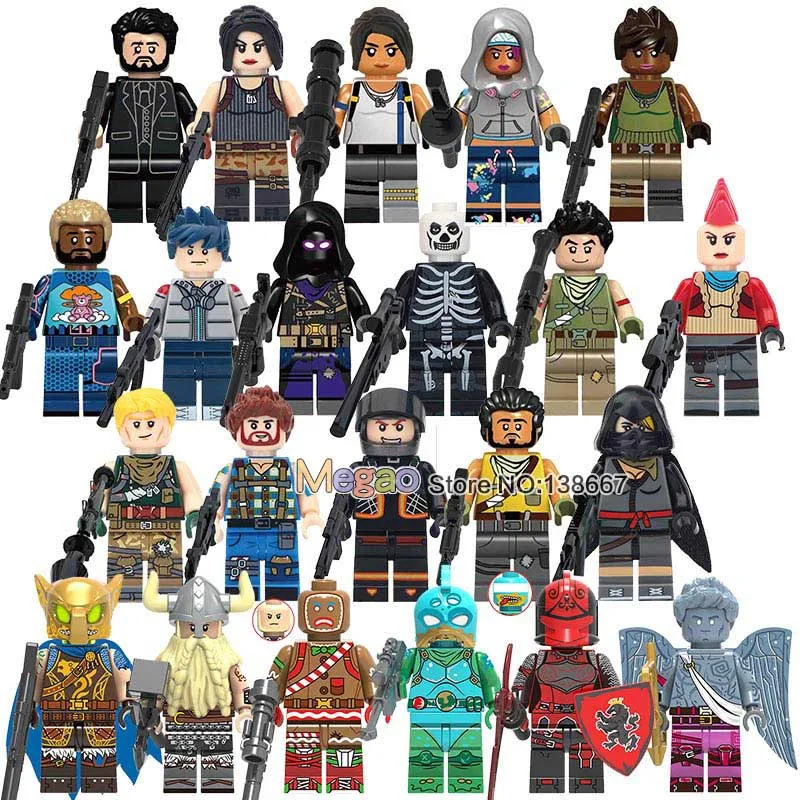 

Building Blocks Single Sale Battle Royale Figures Battle Hound Merry Marauder Red Knight Love Ranger Children Toys