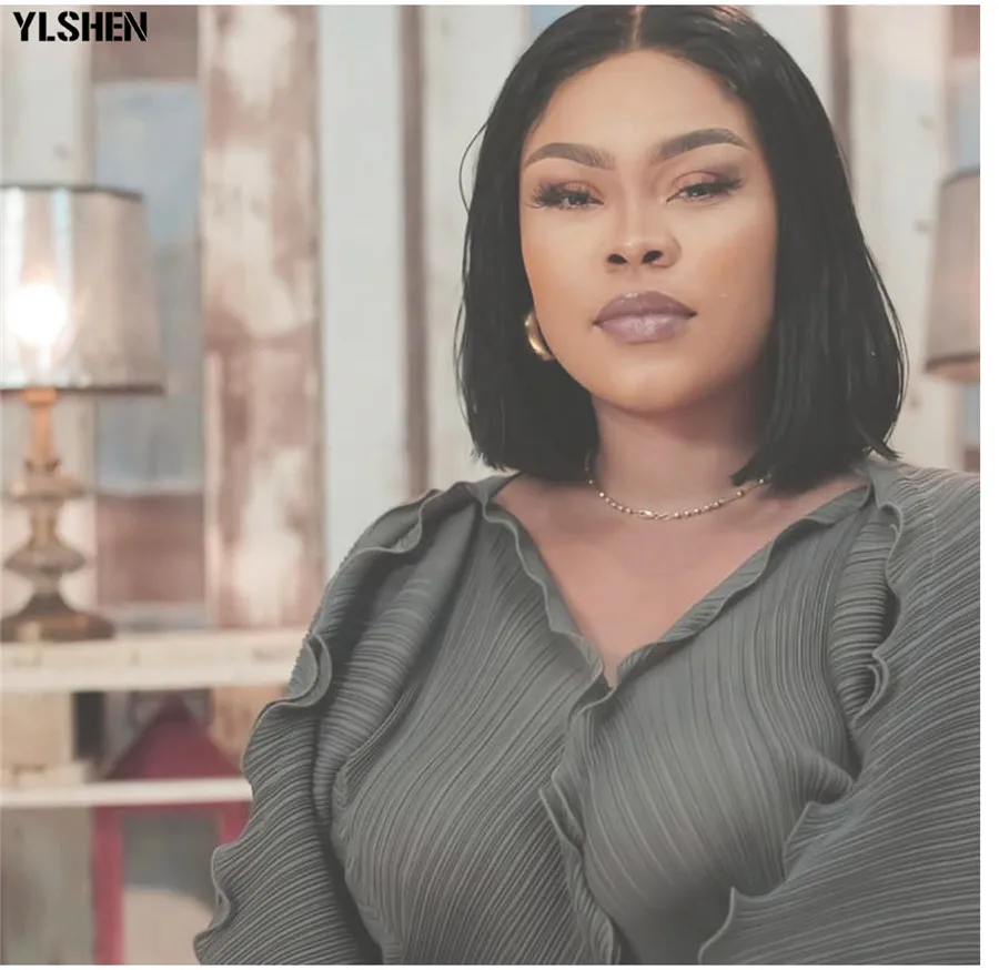 New African Dresses for Women Dashiki Falbala African Dress Clothes Bazin Riche Sexy Pleat V-neck Long Africa Maxi Dress Woman 07