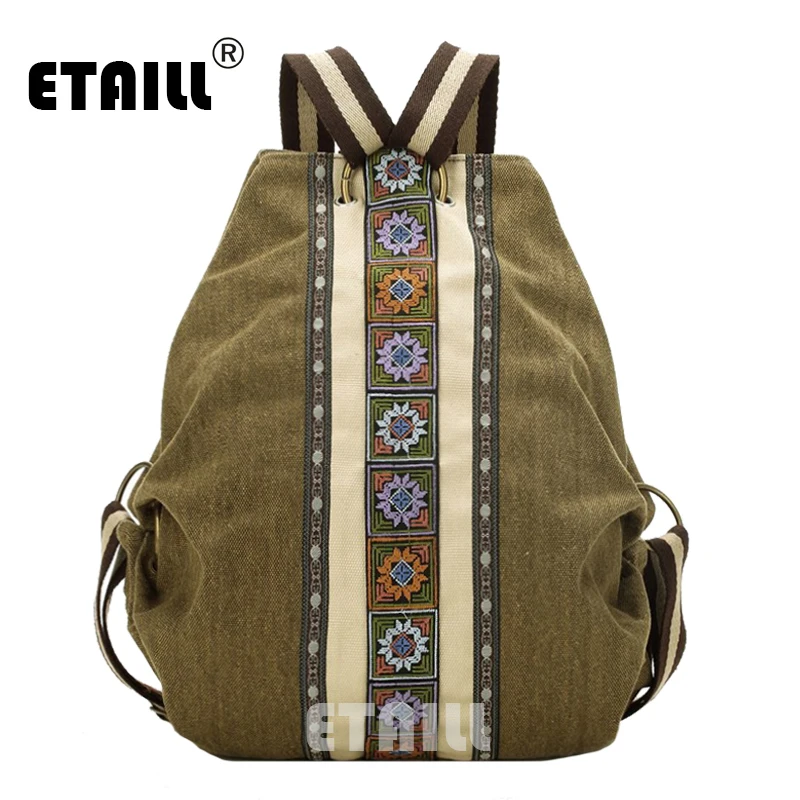 ETAILL большой национальный этнический индийский тайский Женский Рюкзак Винтажный