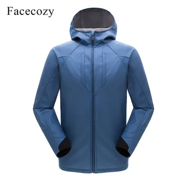 

Facecozy Men Winter Hooded Softshell Windbreaker Motorcycle Jacket Waterproof Outdoor Hiking Camping Jackets Male Sports Hoodies