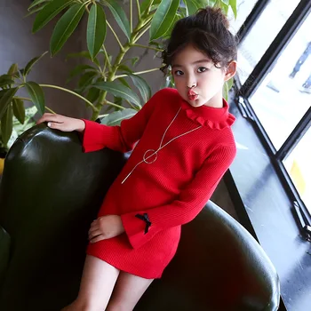 

Children Baby Girls Sweater Turtleneck Sweater Cottons Long Girls Sweater Winter Children Clothing Kid Knitted Pullover