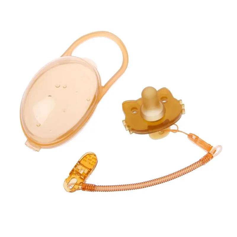 

Good Quality New Baby Pacifier Spring Soother Nipple Clip Chain With Baby and Portable Pacifier Box Baby Infant Toddler Holder