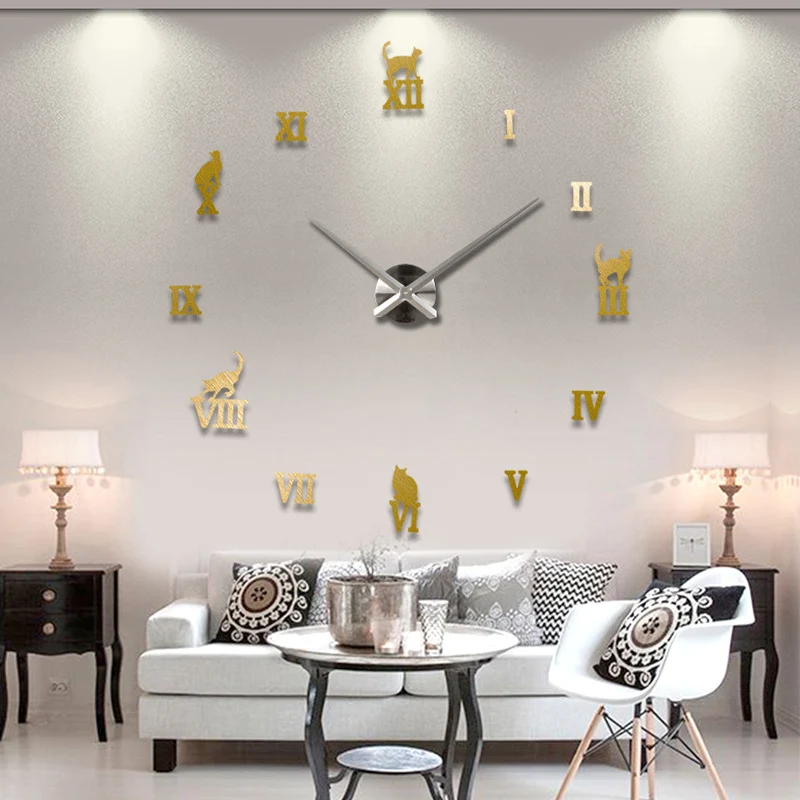 2016 new real quartz selling metal modern watch large 3d diy wall clock