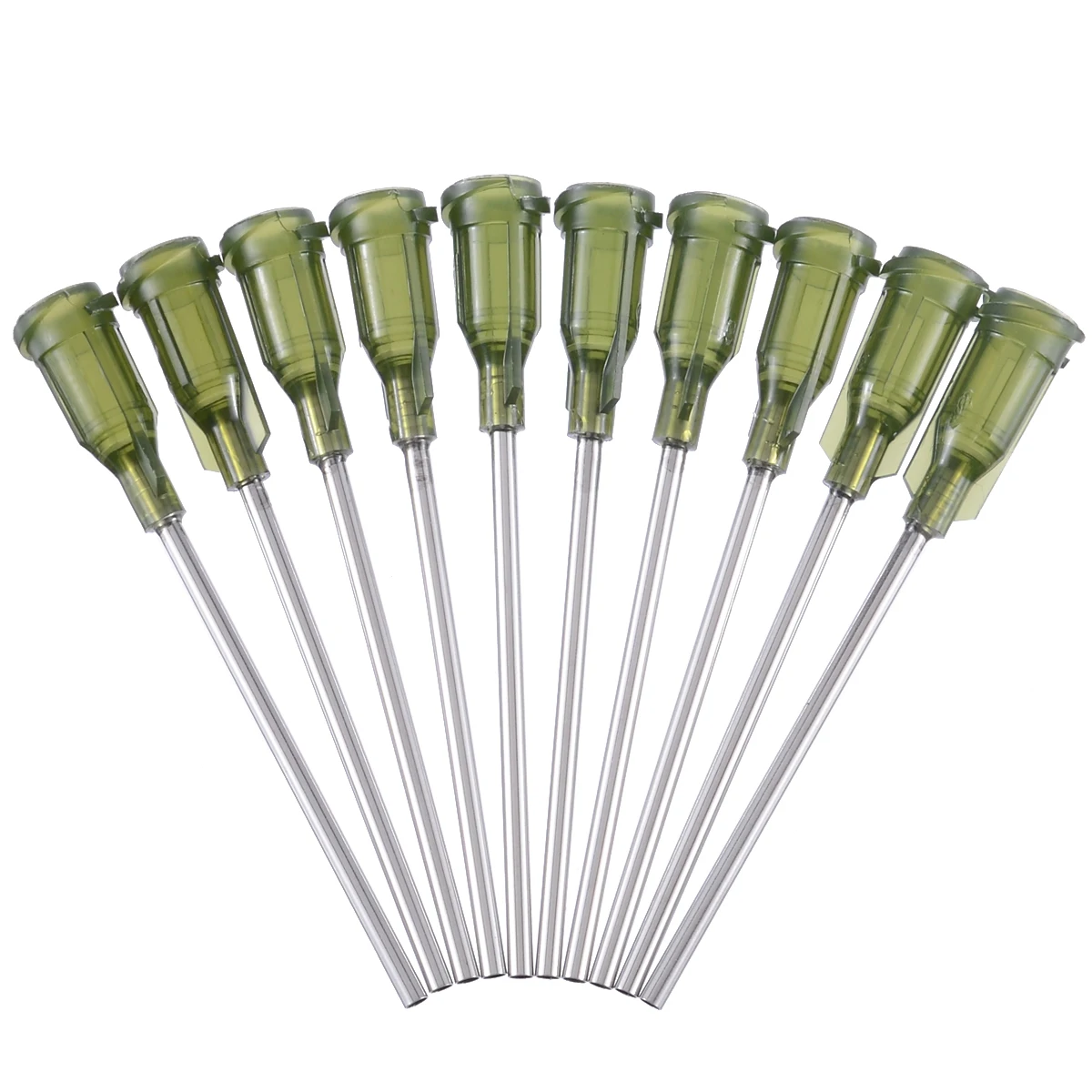 10pcs Olive Color Blunt Dispensing Needles Stainless Steel Syringe Tip Needle 1.5