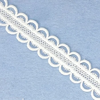 

10yard white lace fabric trim bilateral wave milk silk wedding embroidery Bilateral arc eyelashes spot bullet-free hollow cloth