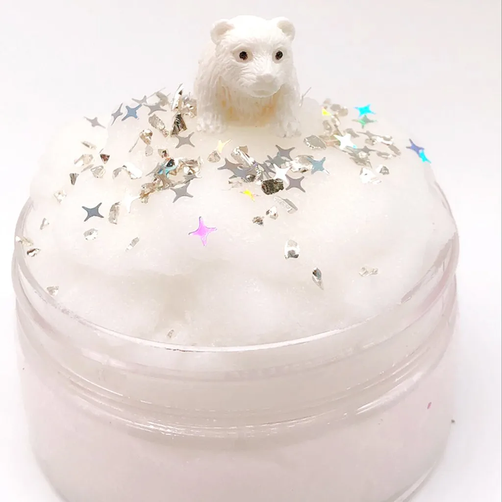 Глиняная слизь DIY мягкая хлопковая облачная слизь рождественские ледяные миры слоеные слизи слизь шпатлевка Ароматизированная глина для снятия стресса игрушка-Лизун A531