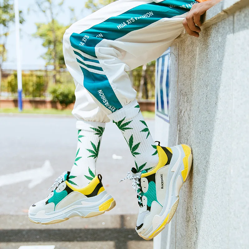 5 Pair Lot 2019 New Arrival Mens Hemp Socks Men 100% Cotton Funny Weed Socks Long Crew Casual Gift Box Mens Happy Socks for Male