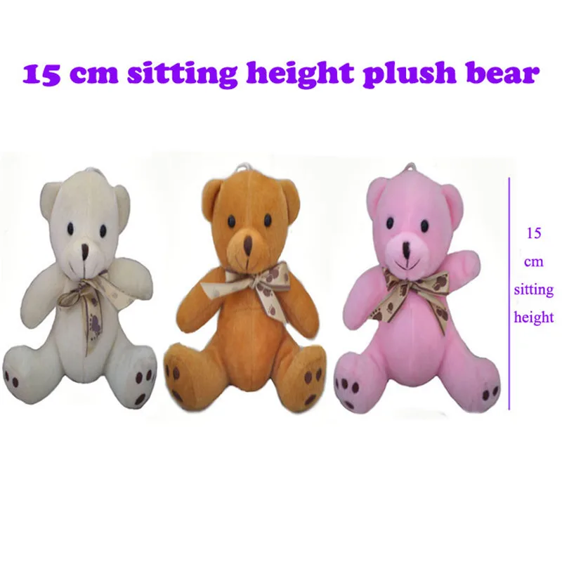 2017 New Cute Sitting Teddy Bear Plush Toys Bow Tie Bears Dolls 15cm 10pcslot (1)
