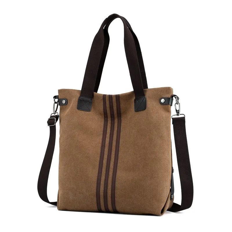 Холщовая женская сумка, винтажные сумки, женские сумки на плечо, дизайнерская женская сумка через плечо, женская сумка-мессенджер, повседневная сумка-тоут, Bolsa Feminina - Цвет: Coffee
