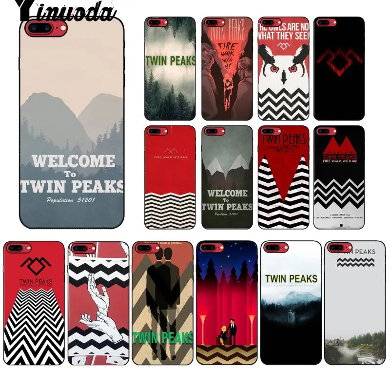 

Yinuoda Welcome To Twin Peaks Soft Silicone black Phone Case for iPhone X XS MAX 6 6S 7 7plus 8 8Plus 5 5S XR