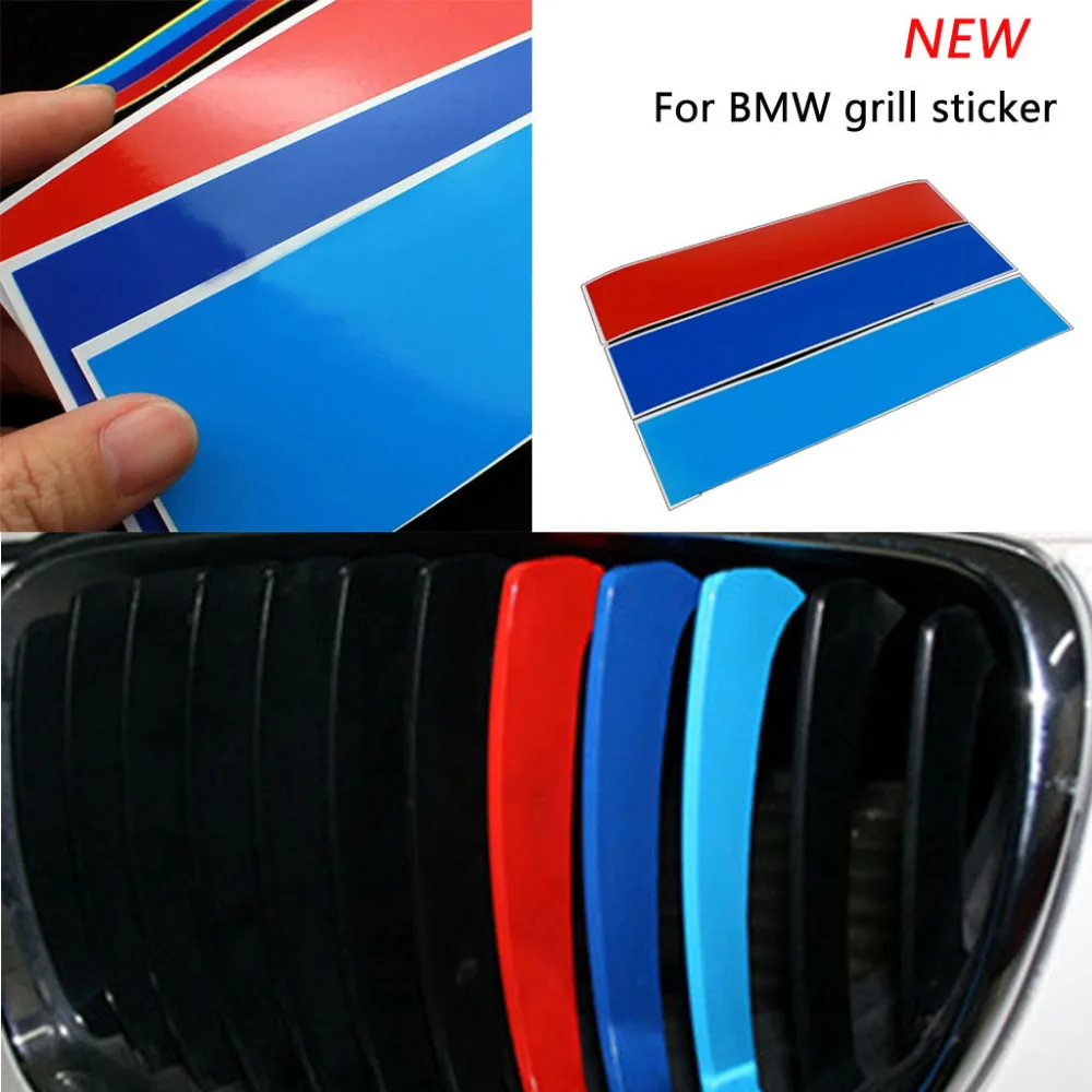 

2019 New Generation Car Exterior Accessories NEW M Color Car grill sticker M strip Sticker Vinyl badge decal