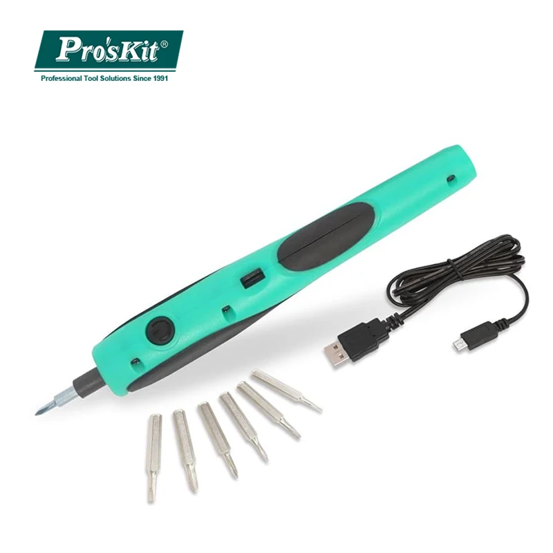 

Pro'skit PT-036U Screwdriver 3.6v Li-ion USB Charging Cordless Screwdriver DIY Electric Screwdriver with Screwdriver Bits