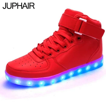 

New Shoes Girl Men LED High Top Shoes Shining light illuminate Intermitentes Colores Adult Casual USB Charging Sapatos Masculino