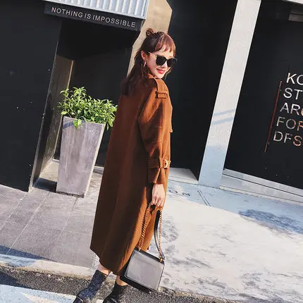 Double Laine Turn D'hiver caramel army Cachemire Manteau Side De Camel Green Pardessus Kmetram Dark Femmes Hh382 Et Col Femme down 100 Automne Mode zOxRBWC4nc