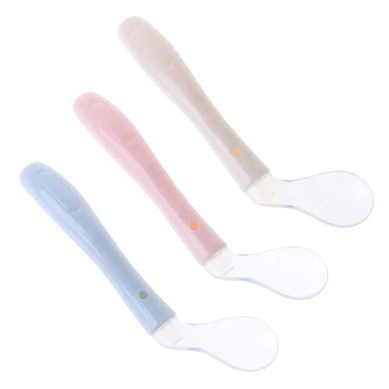 

Baby Spoon Food Grade Silicone BPA Free Feeding Newborn Safe Food Cutlery Dishes Tableware Soft Scoop