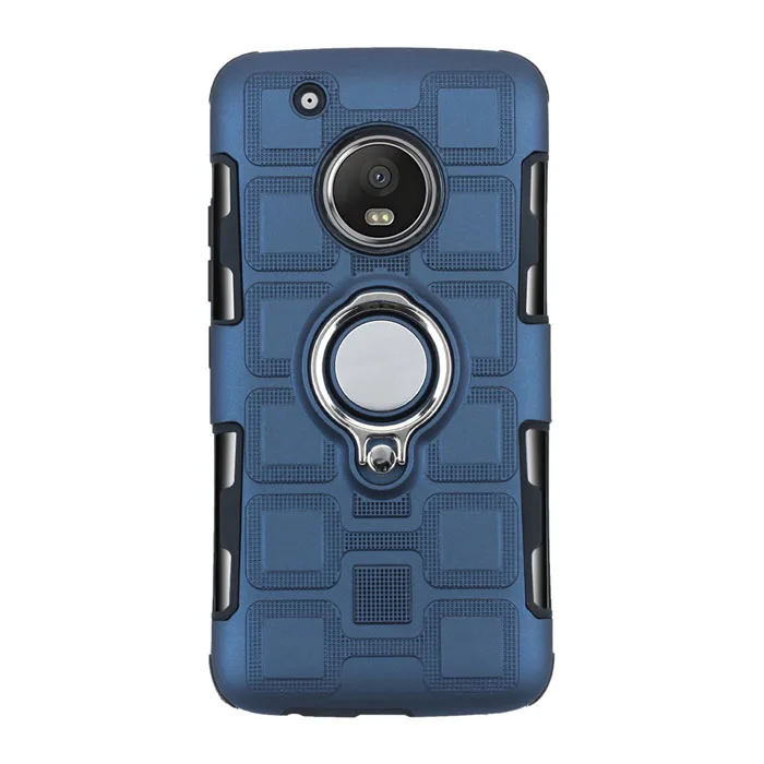 Роскошная подставка с магнитным кольцом, чехол для мобильного телефона Motorola Moto G5 Plus Z3 Play, чехол для Moto E4 Play G5 G6 Plus, чехол для телефона - Цвет: Тёмно-синий