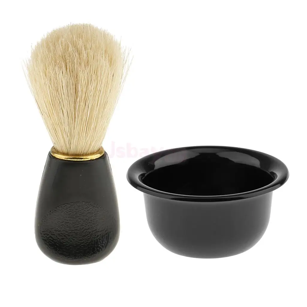 Professional Black Plastic Bathroom Shaving Soap Cream Mug Bowl Salon