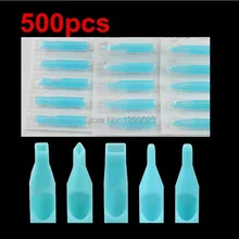 500 шт. Лот синий смешанные стерильные одноразовые татуировки Gun Насадка Советы иглы трубка для татуировки иглы чашки чернил сцепление Наборы