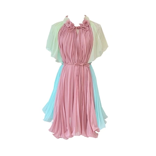 Новинка, летнее свободное Радужное платье, женское праздничное богемное пляжное платье для девочек, женские плиссированные платья, вечерние платья, Vestidos Femme Nancylim - Цвет: Прозрачный