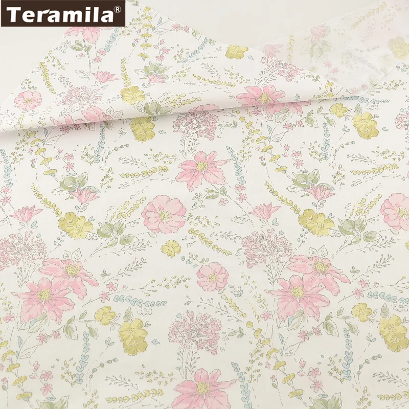 

Cotton Fabric Printed Floral Designs TERAMILA Twill Fat Quarter Home Textile Material Bed Sheet Patchwork Quilting Tela