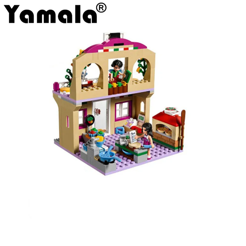 

[Yamala] City Princess Girl Friend Series Heart Lake City Pizza Restaurant Building Blocks Bricks Compatible With Legoingly