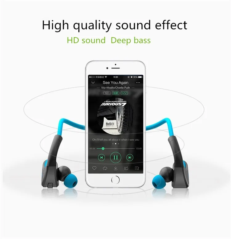 Dacom Armor Bluetooth V4.1 Stereo Headphones IPX5 Waterproof Wireless Outdoor Sports Headset Handsfree Music Earphone With Mic(9)