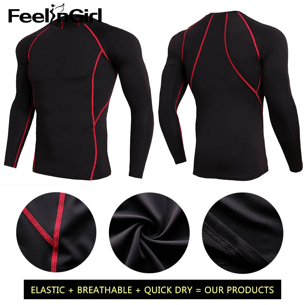Feelingirl Winter Thermal Underwear Sets Compression Fleece Sweat Quick Drying Thermo Underwear Men Fitness Elastic Long Johns Feelingirl Winter Thermal Underwear Sets Compression Fleece Sweat Quick Drying Thermo Underwear Men Fitness Elastic Long Johns