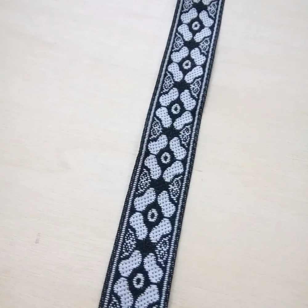 

2cm 20mm 7/8' Black White Flower Diy Ethnic Trim Handmade Lace Bedding Costume Curtain Laciness National Jacquard Ribbon Webbing