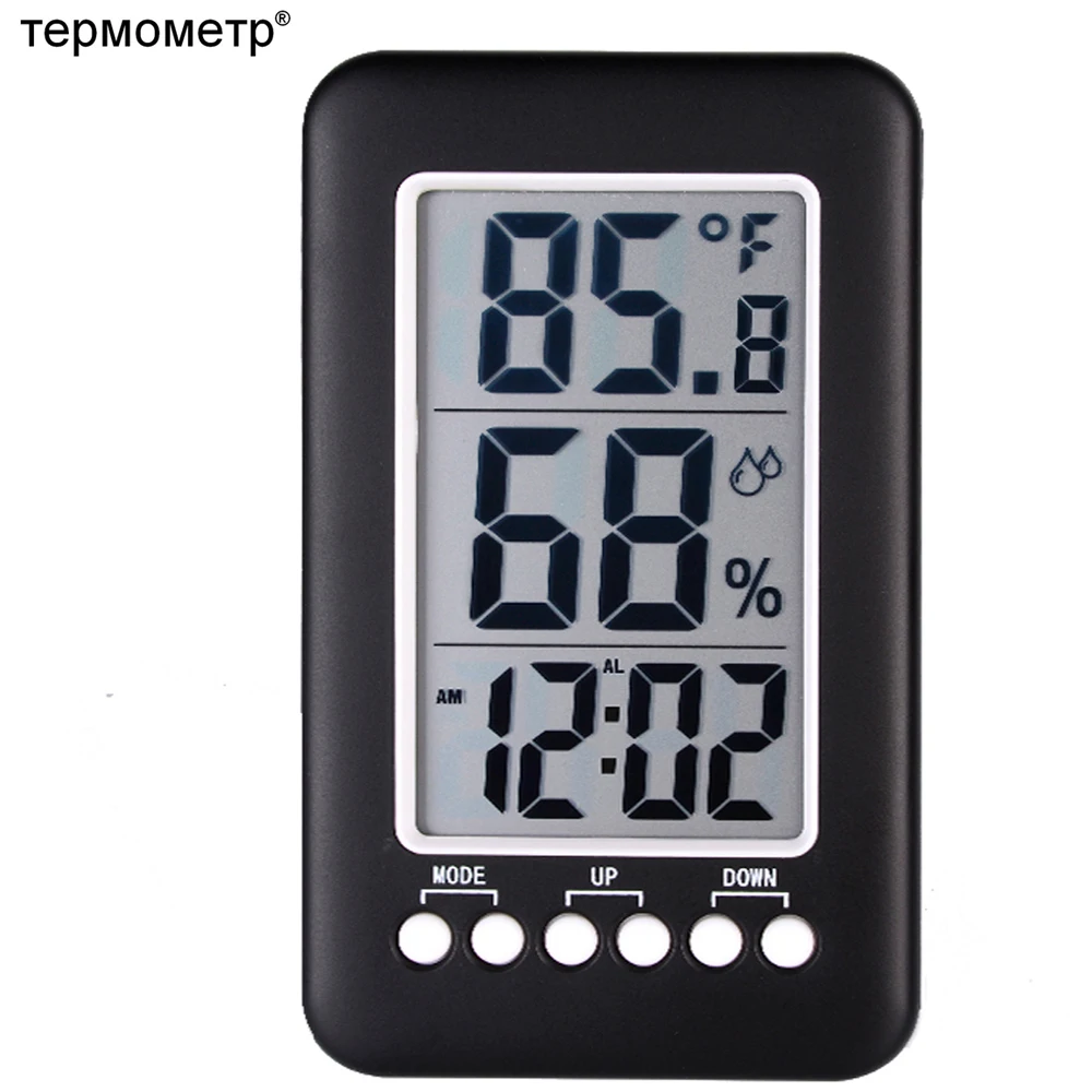 Big LCD Digital Desk Table Alarm Clock Thermometer Temperature Instruments Humidity Hygrometer Moisture Sensor Weather Station