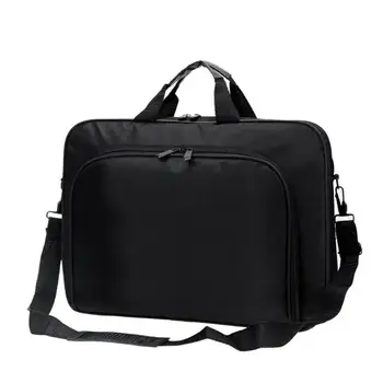 

Men/Women Business Nylon Computer Handbags Portable Unisex Shoulder Office Laptop Simple Bags Briefcase Black Totes 15 Inches