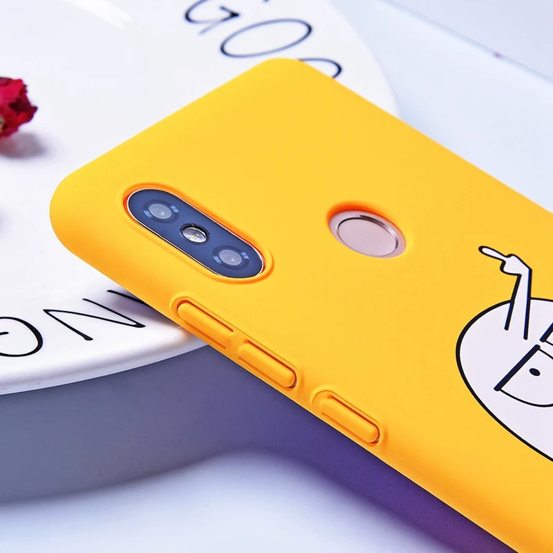Hisomone Cute Cartoon Phone Case For Xiaomi Redmi Note 5 Patterned Yellow Back Cover Case For Xiaomi Redmi 4X 5 Plus Mi A1 5X