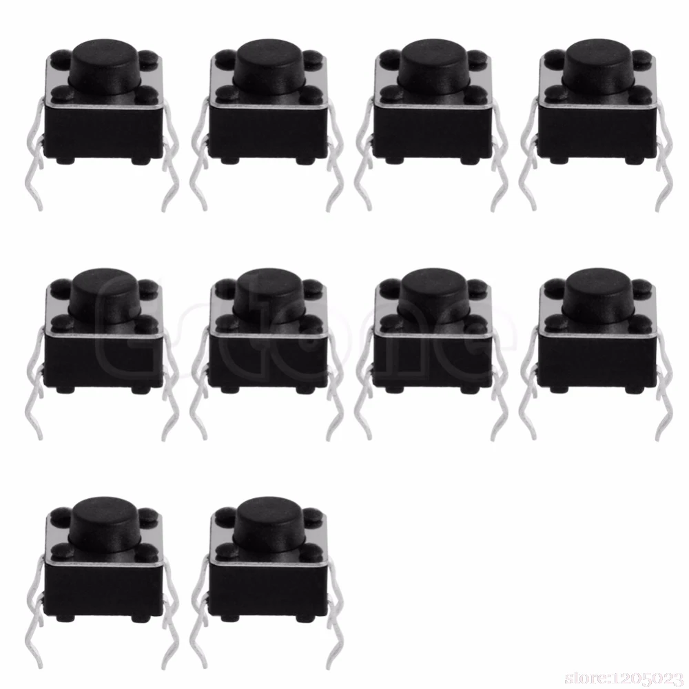 Тактильный кнопочный переключатель 10 шт. тактный для Arduino 4P DIP 6X6X5mm|switch tact|switch