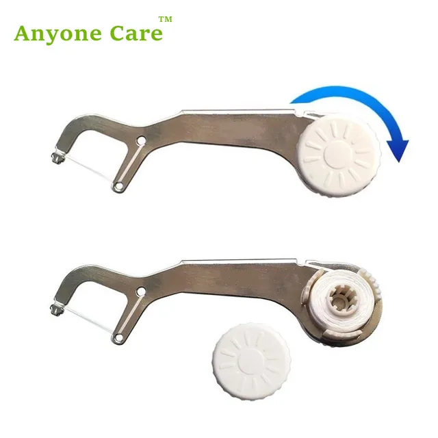 ECO Friendly Stainless Steel Dental Floss Toothpick Reusable semi