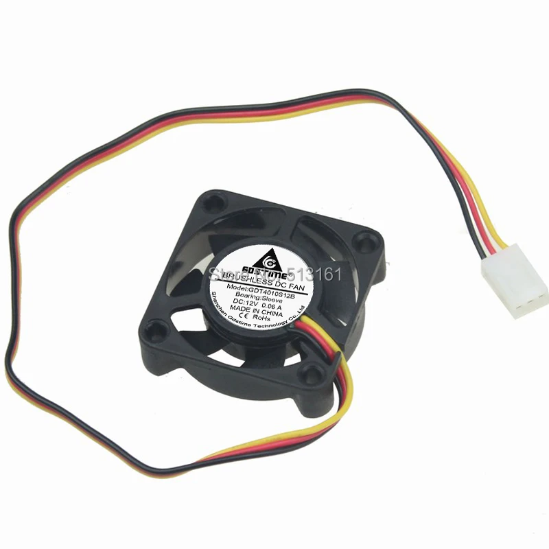 

100PCS Gdstime 3Pin 40mm 40x40x10mm 4010 12V DC Motor Axial Cooling Fan Cooler