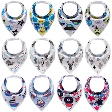 Детские нагрудники бандана высокого качества, 4 шт./партия, хлопок, с рисунком животных, шарф, кормление новорожденных слюнявчик, аксессуары для детской кровати