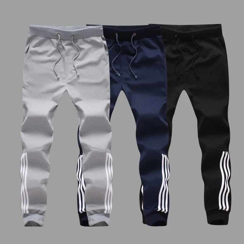 

Fashion Men Casual Pencil Pants Gyms Casual Striped Cotton Male Fitness Workout Trousers Skinny Sweatpants Jogger Sportswear 5XL