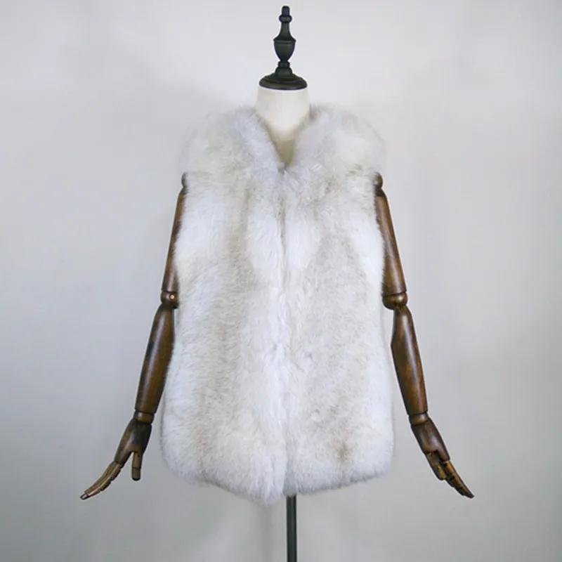 2018 Hot New Real Fox Fur Vest Autumn and Winter Thick Warm Fox Fur Sleeveless Jacket High-Quality Natural Fur Coat For Women