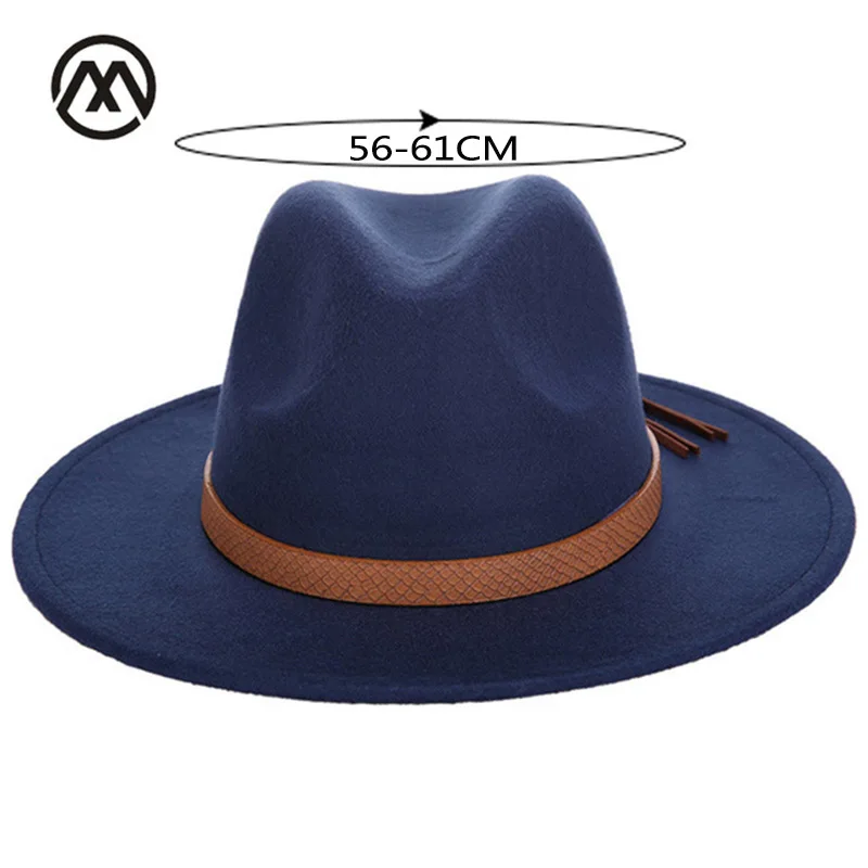 Мужская меховая шапка sombrero Классическая фетровая большого размера 60 см имитация