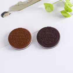 Шоколадное печенье компактное зеркало 1 шт. милый стиль Cocca Cookie формы небольшой карман зеркало для макияжа с расческой складной портативный
