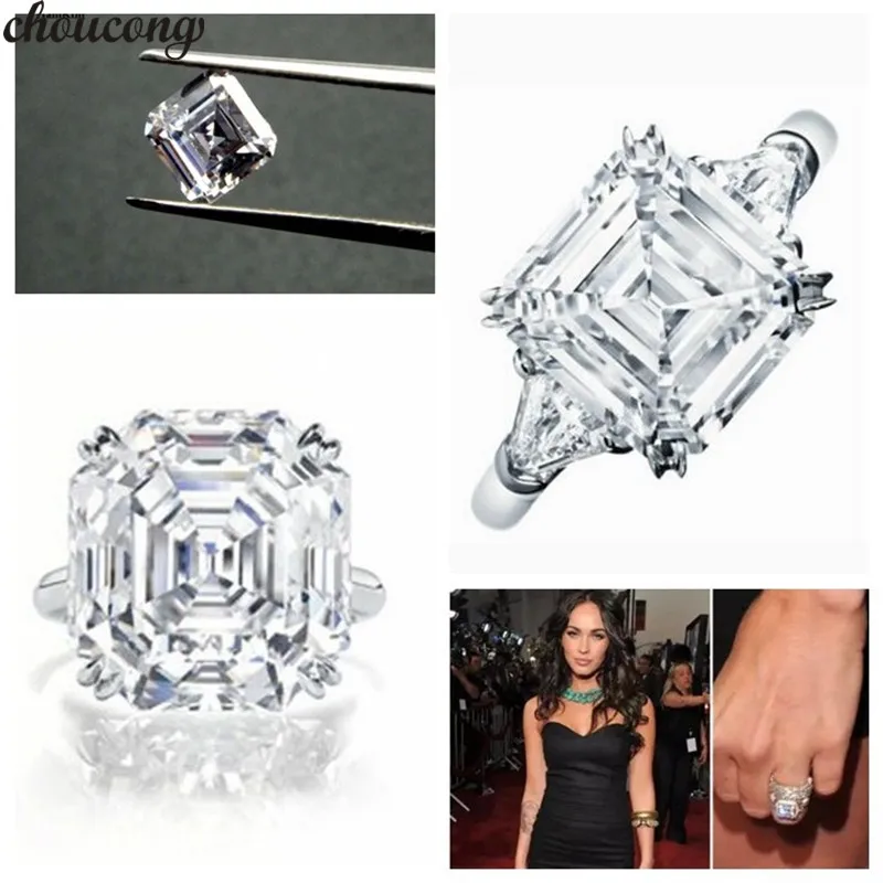 Choucong кольцо для помолвки ручной работы, 925 пробы, серебряное кольцо, 12 мм, AAAAA Sona cz, обручальное кольцо, кольца для мужчин и женщин
